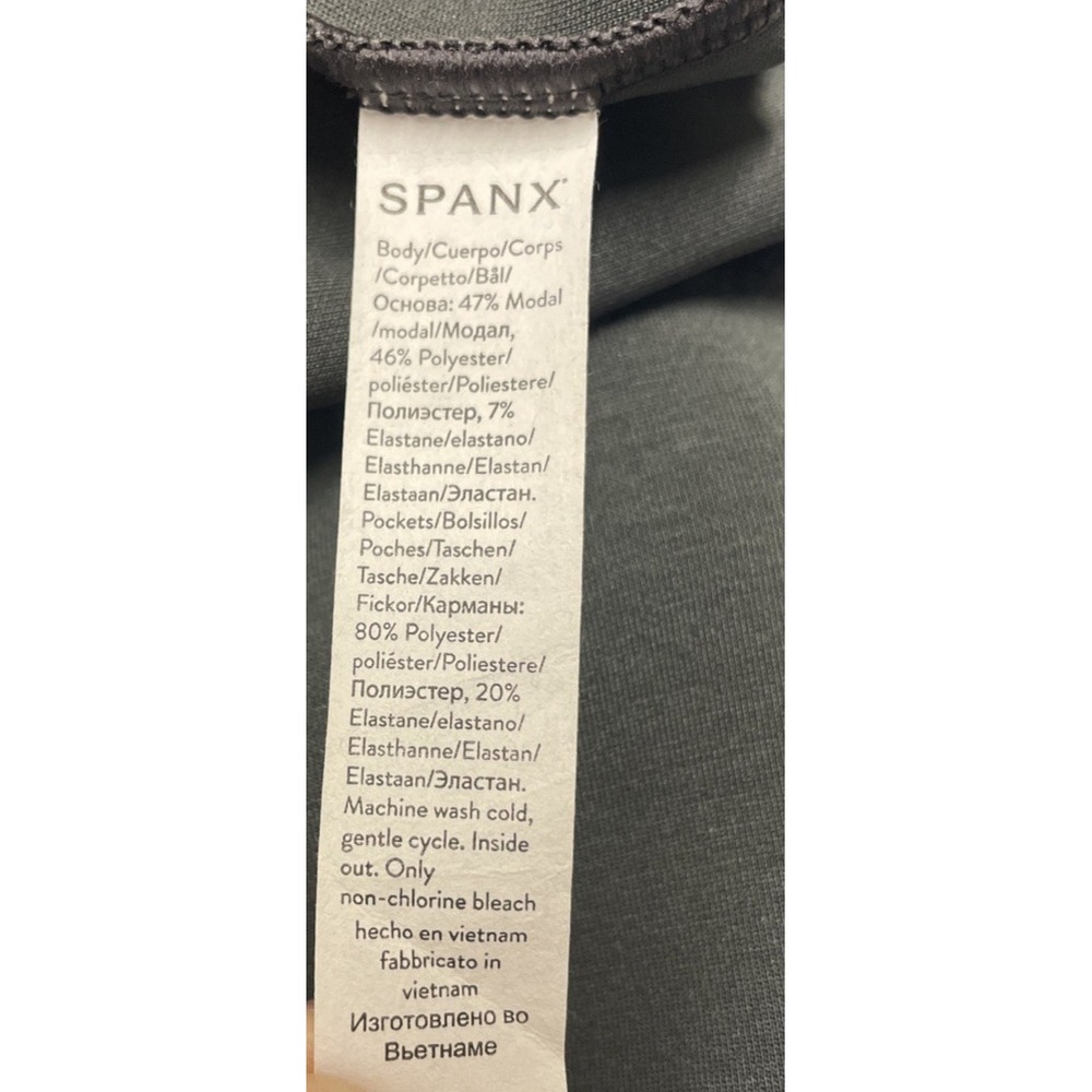 NWT Spanx Air Essential Sleeveless Wide Leg Jumpsuit Dark Palm Green Size S $148 - Picture 9 of 13